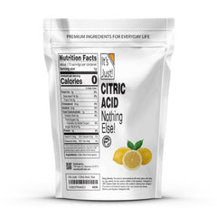 It's Just! Citric acid powder with scoop demonstrates easy measuring for recipes