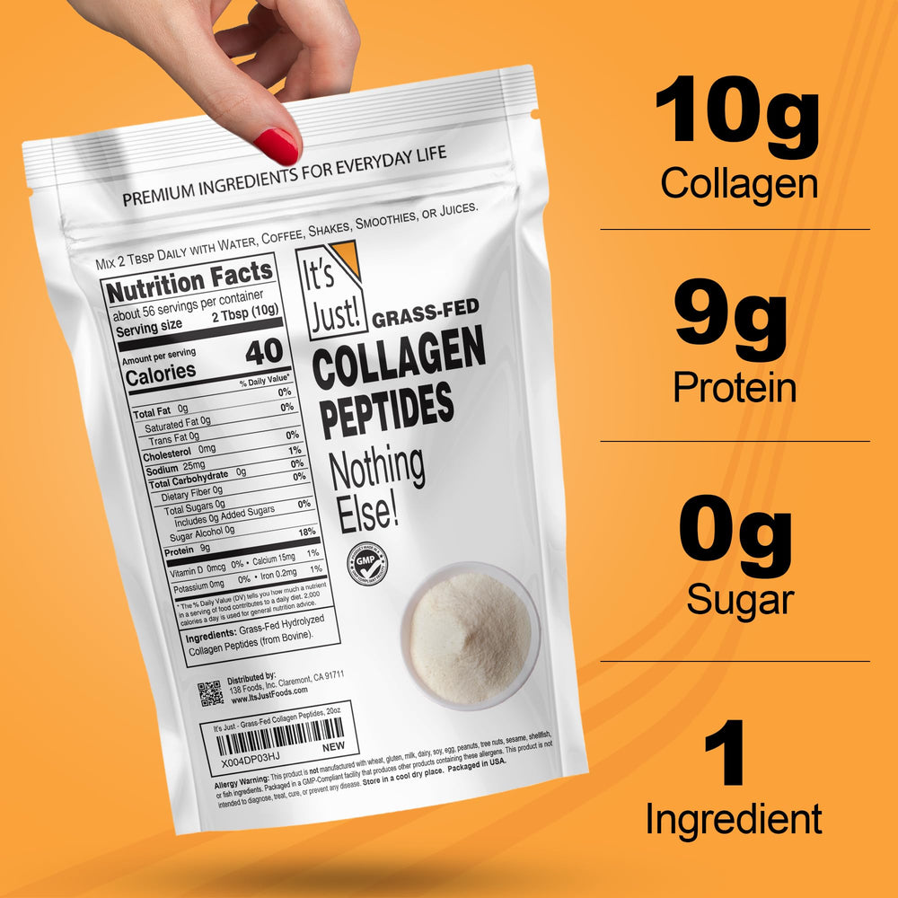 It's Just! Collagen Peptides dissolves in cold beverages for shakes and smoothies.