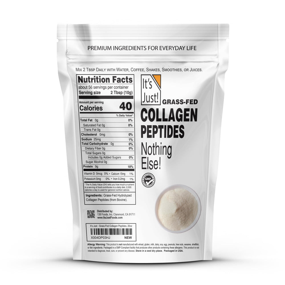 It's Just! Collagen Peptides powder scoop for easy portioning in smoothies and shakes.
