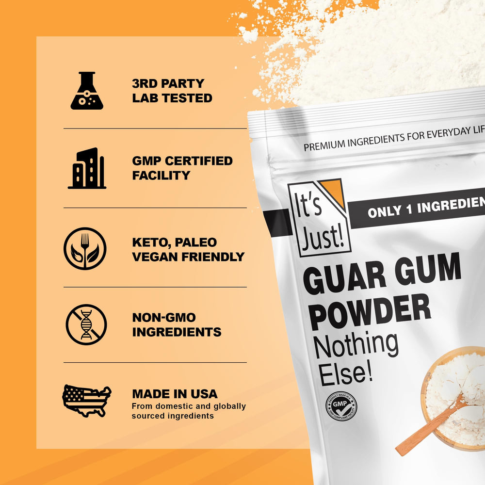 It's Just! Guar Gum keto-friendly thickener, supports low-carb recipe textures.