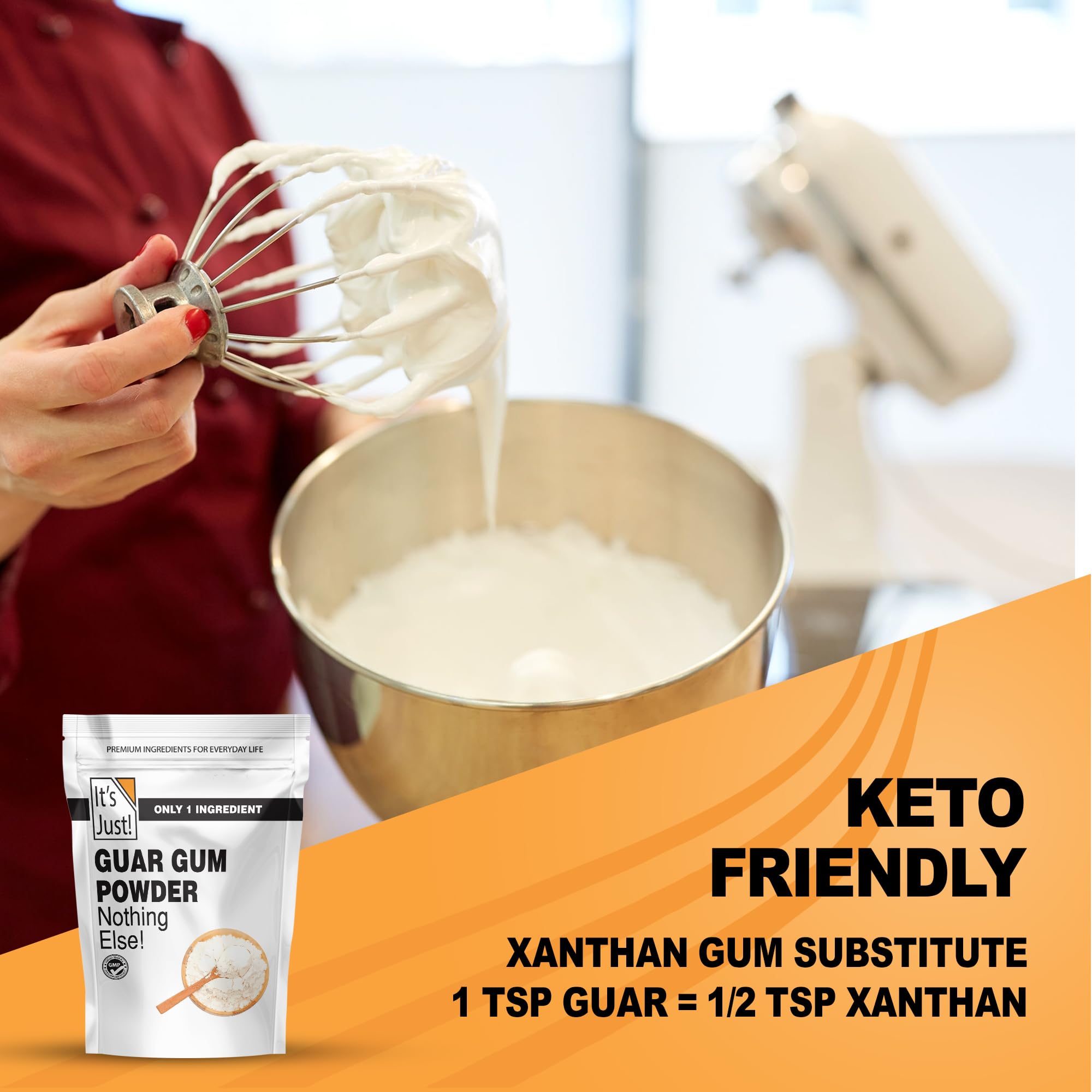 It's Just! Guar Gum measuring spoon, precise dosing for consistent textures.