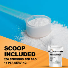 It's Just! HMB powder label—GMP facility and third-party testing visible for trust.