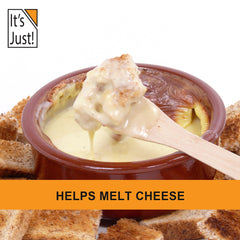 It's Just! Sodium Citrate emulsifier assists cheese melting with reduced oil separation.