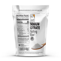 It's Just! Sodium Citrate ingredients label highlights food grade, non-GMO appeal.