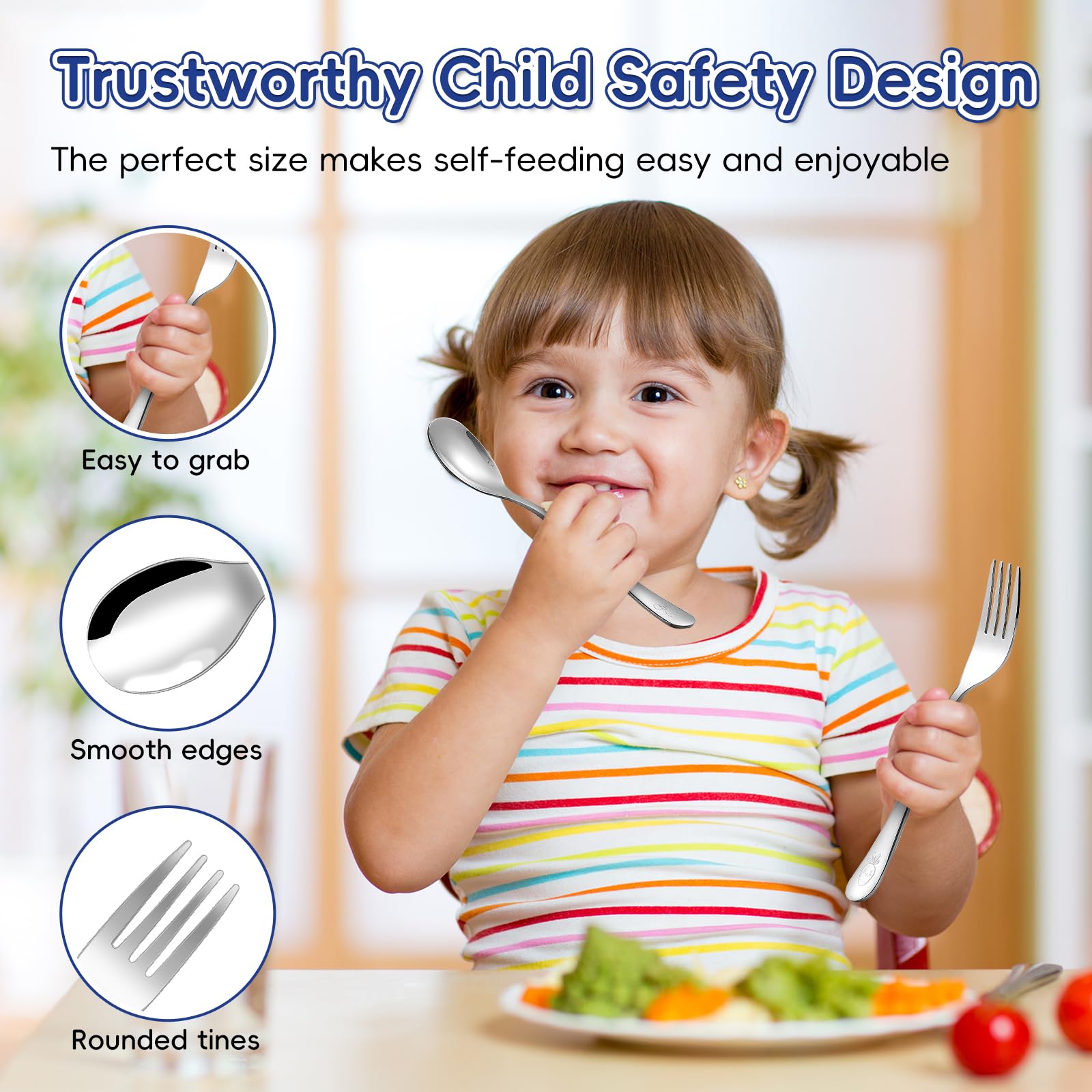 ITITT 18/0 stainless steel mirror finish close-up, durable and easy to clean.