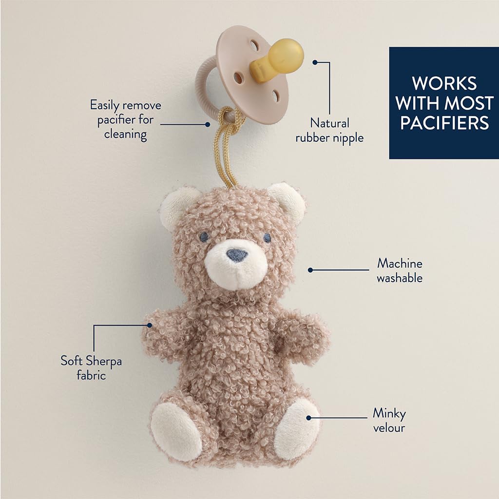 Cotton lovey with embroidery provides soft texture and secure grip