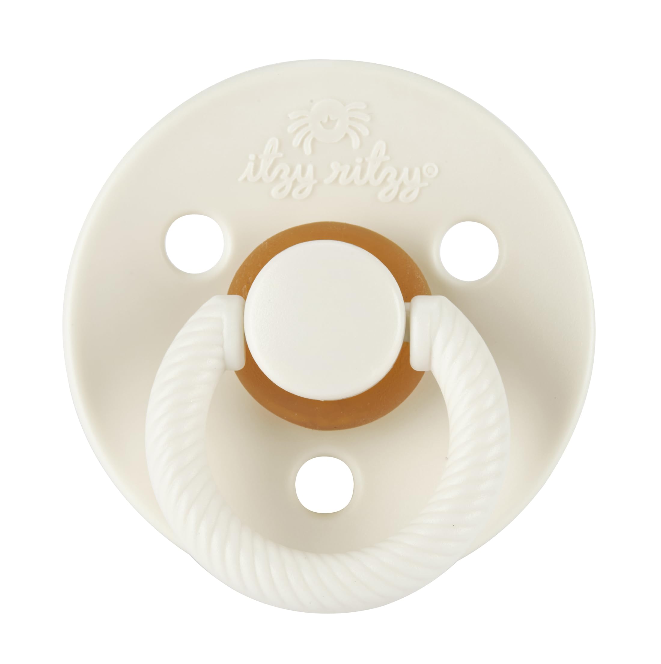 Itzy Ritzy pacifier featuring a cable-style handle for chic detail.