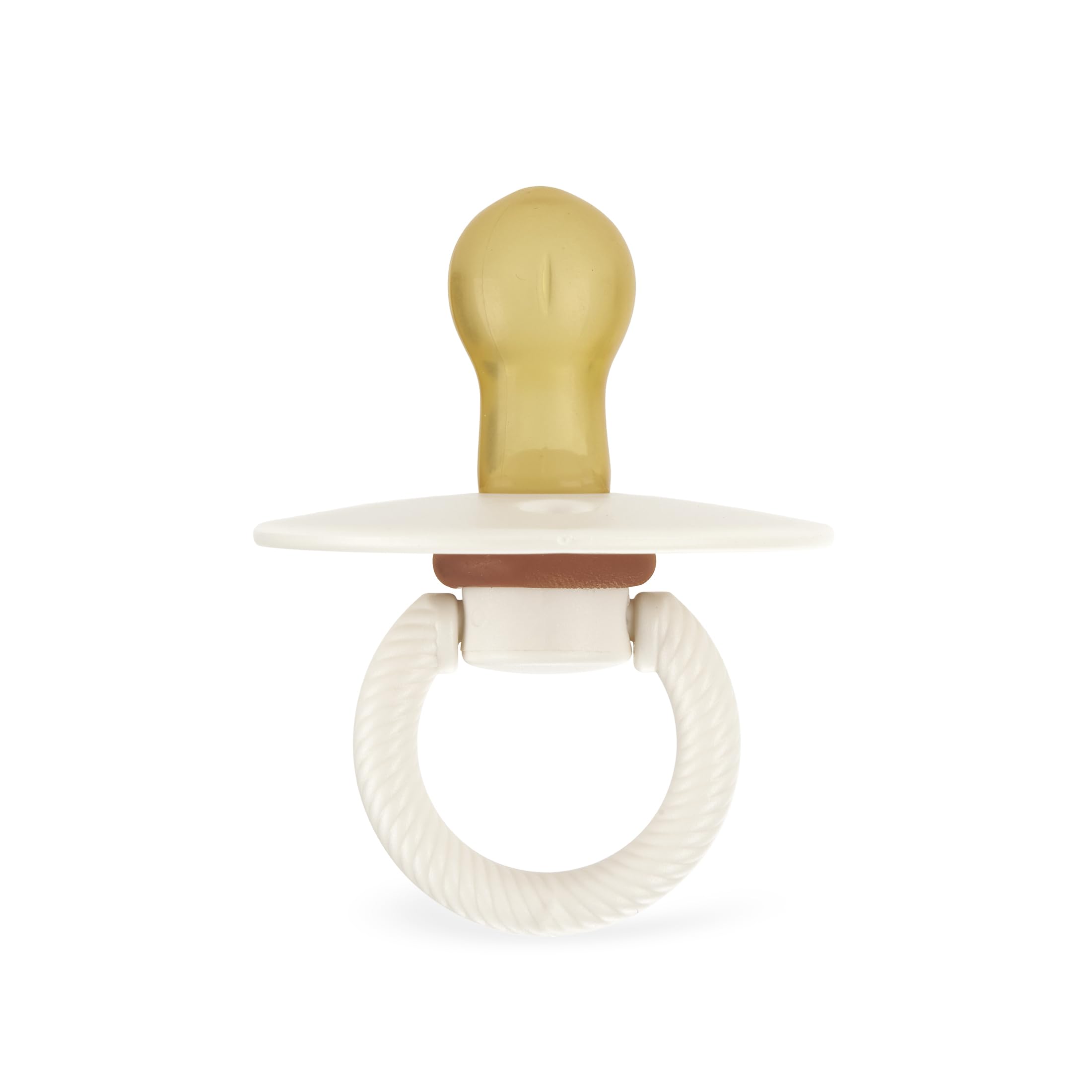Itzy Ritzy pacifier in Toast and Coconut colors to complement baby gear.