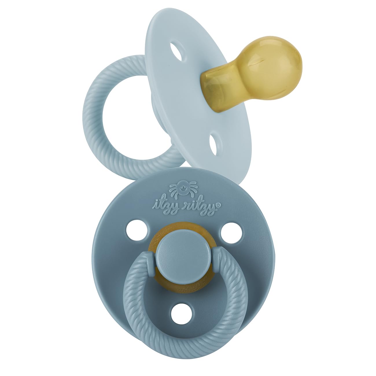 Itzy Ritzy natural rubber pacifier Harbor with cherry nipple for soothing comfort.
