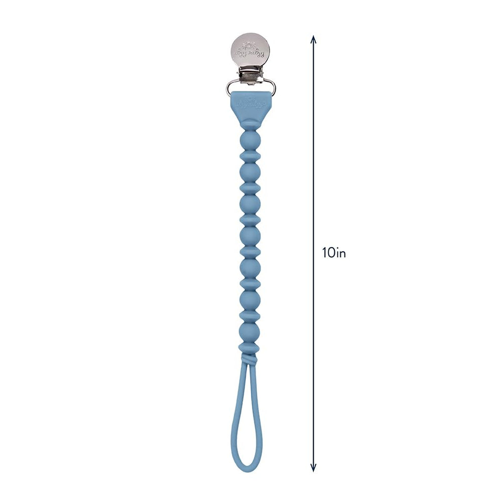 Itzy Ritzy’s one-piece design keeps pacifier and items securely in place.