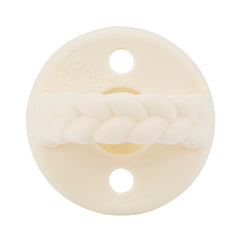 Itzy Ritzy collapsible-handle pacifier with braided detail for secure grip and style.