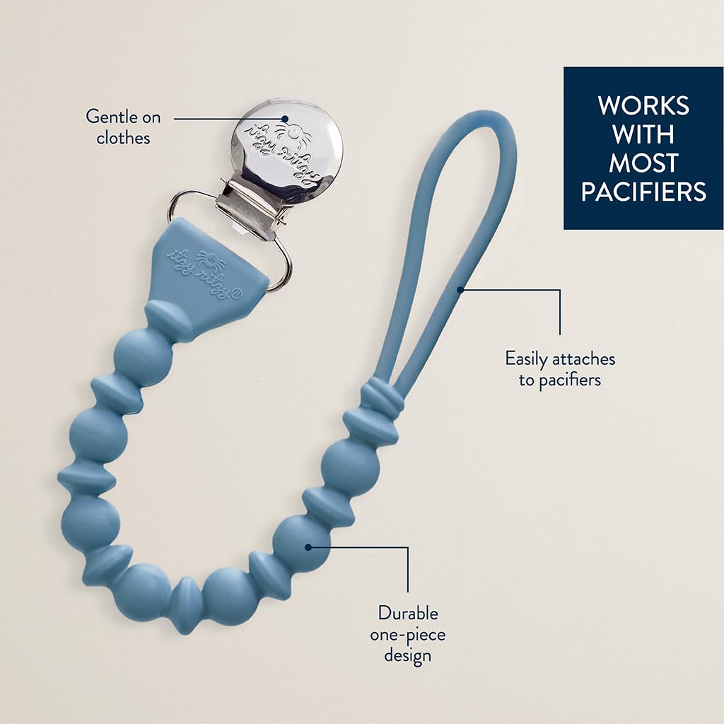 Durable silicone cord and secure clasp prevent snagging on clothing and fabrics.