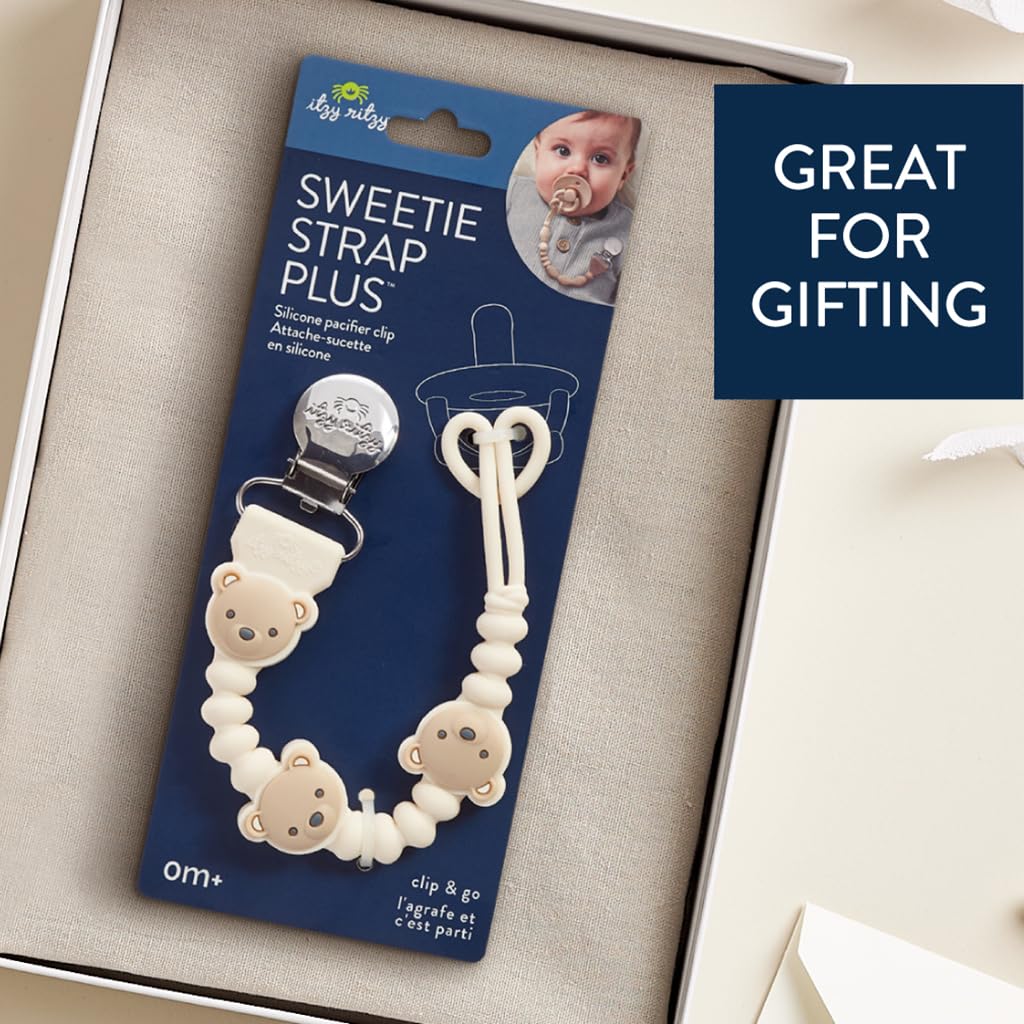 Itzy Ritzy pacifier clip offers universal fit for most pacifiers and teethers