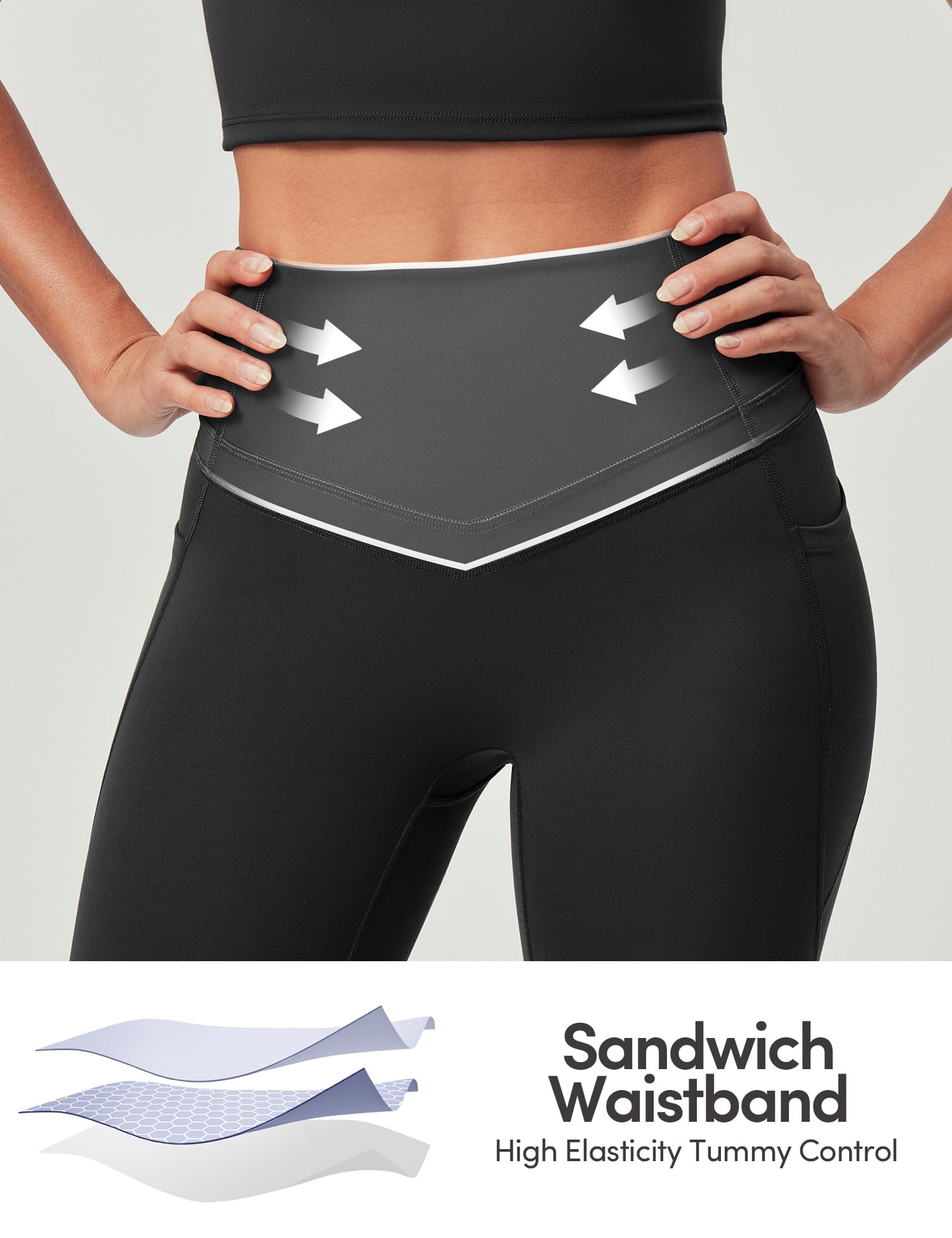 IUGA no front seam design on leggings emphasizing smooth midsection outline.