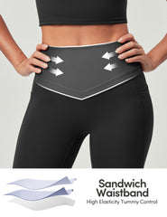 IUGA no front seam design on leggings emphasizing smooth midsection outline.