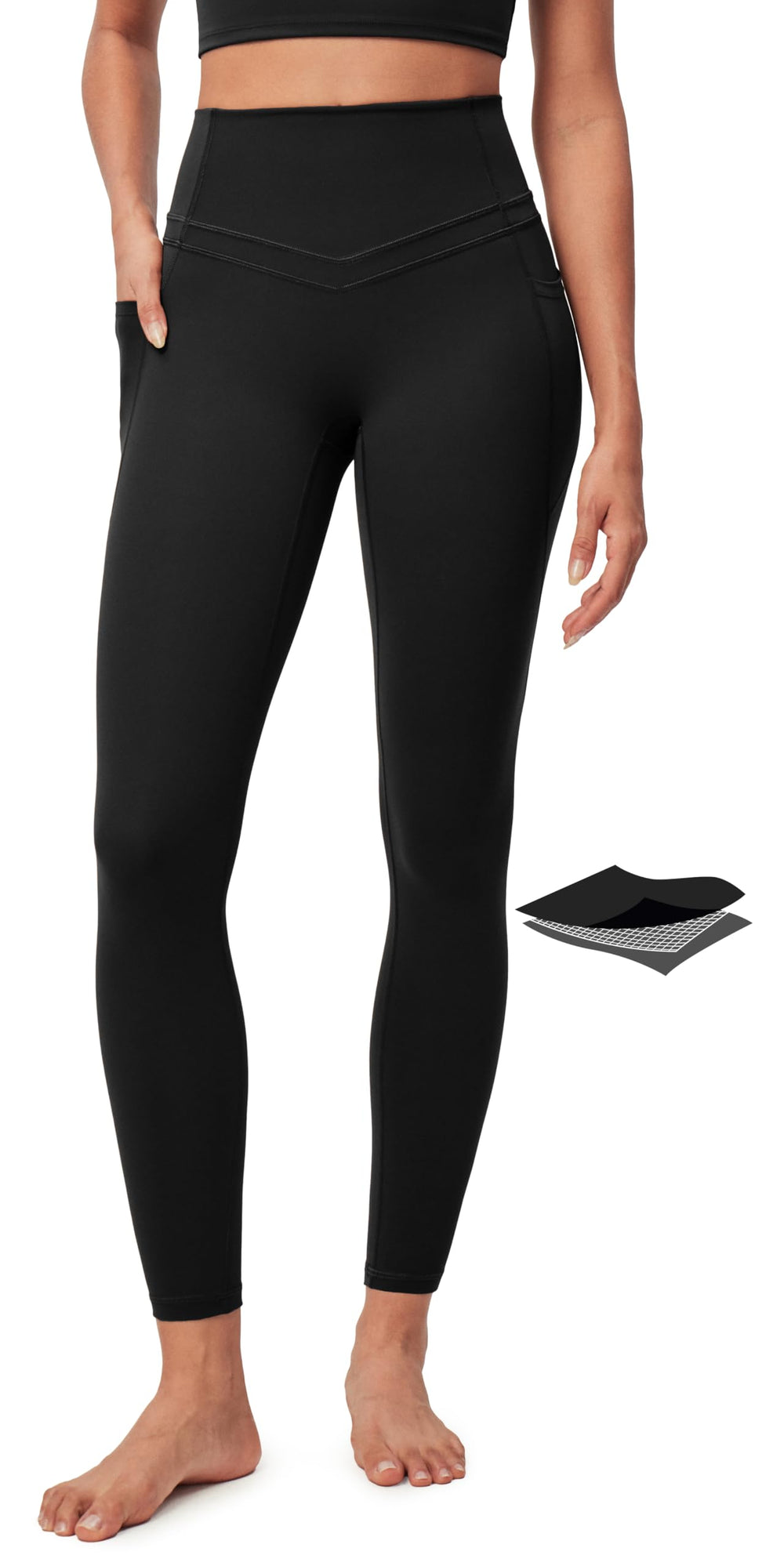 IUGA PowerTight compression leggings front view showing silhouette and fit for workouts.