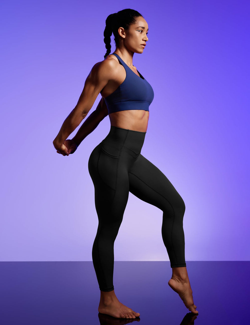 IUGA PowerTight waistband closeup highlighting tummy control and secure fit.