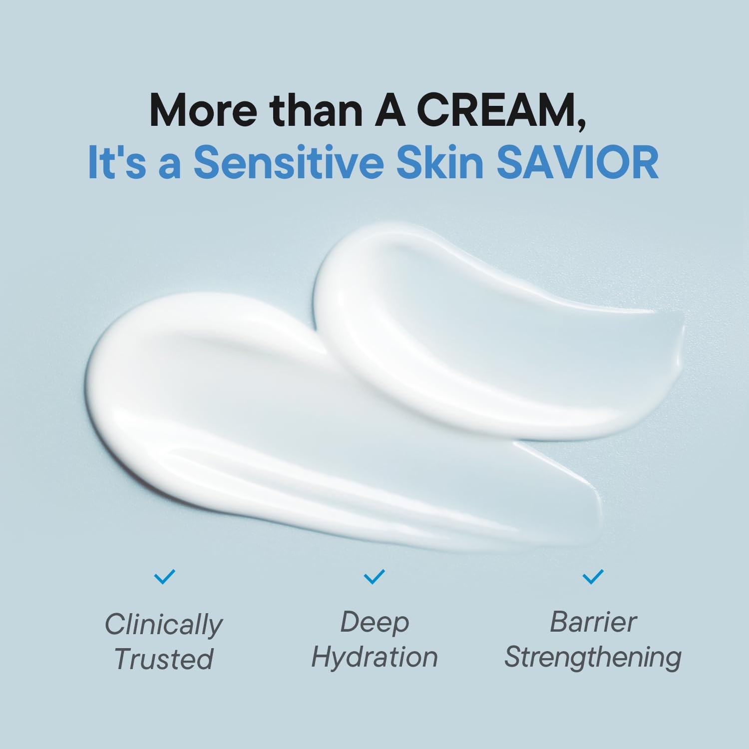 IUNIK Beta-Glucan Non-Sticky Deep Moisture Cream texture absorbing into skin.