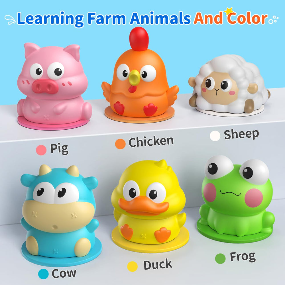 iValea light-up duck bath toy floats gently, inviting splashy bath time play.