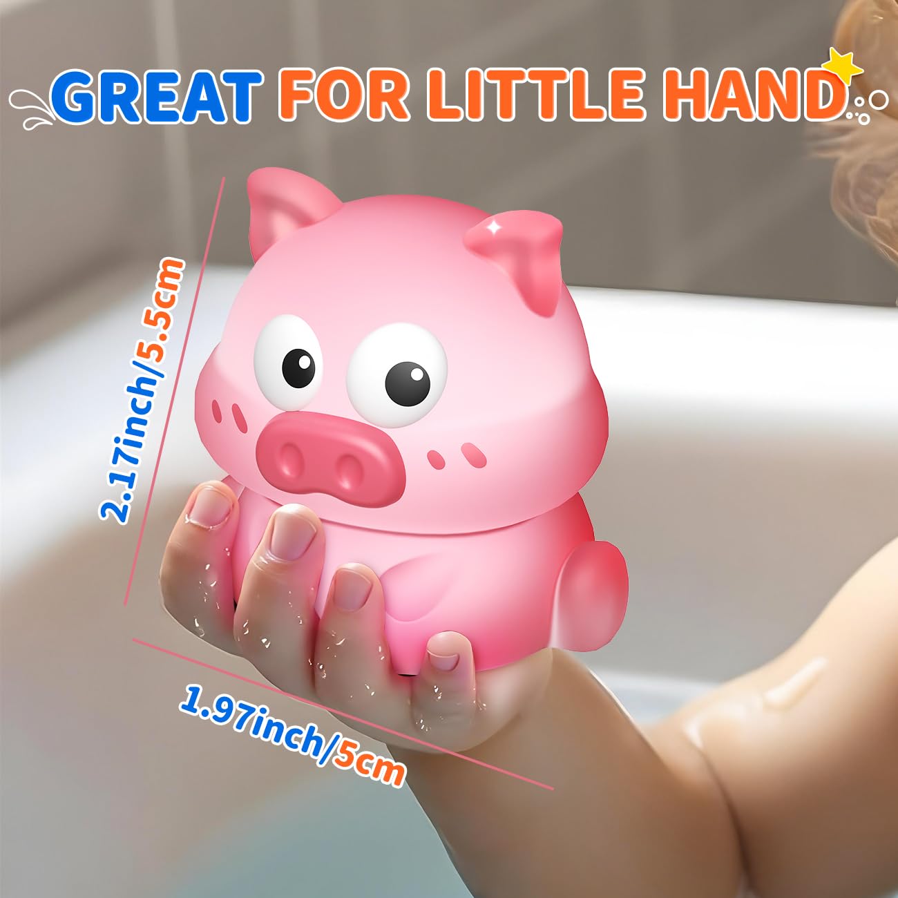 iValea six-pack packaging image showcasing glow-in-dark farm animal bath toys.