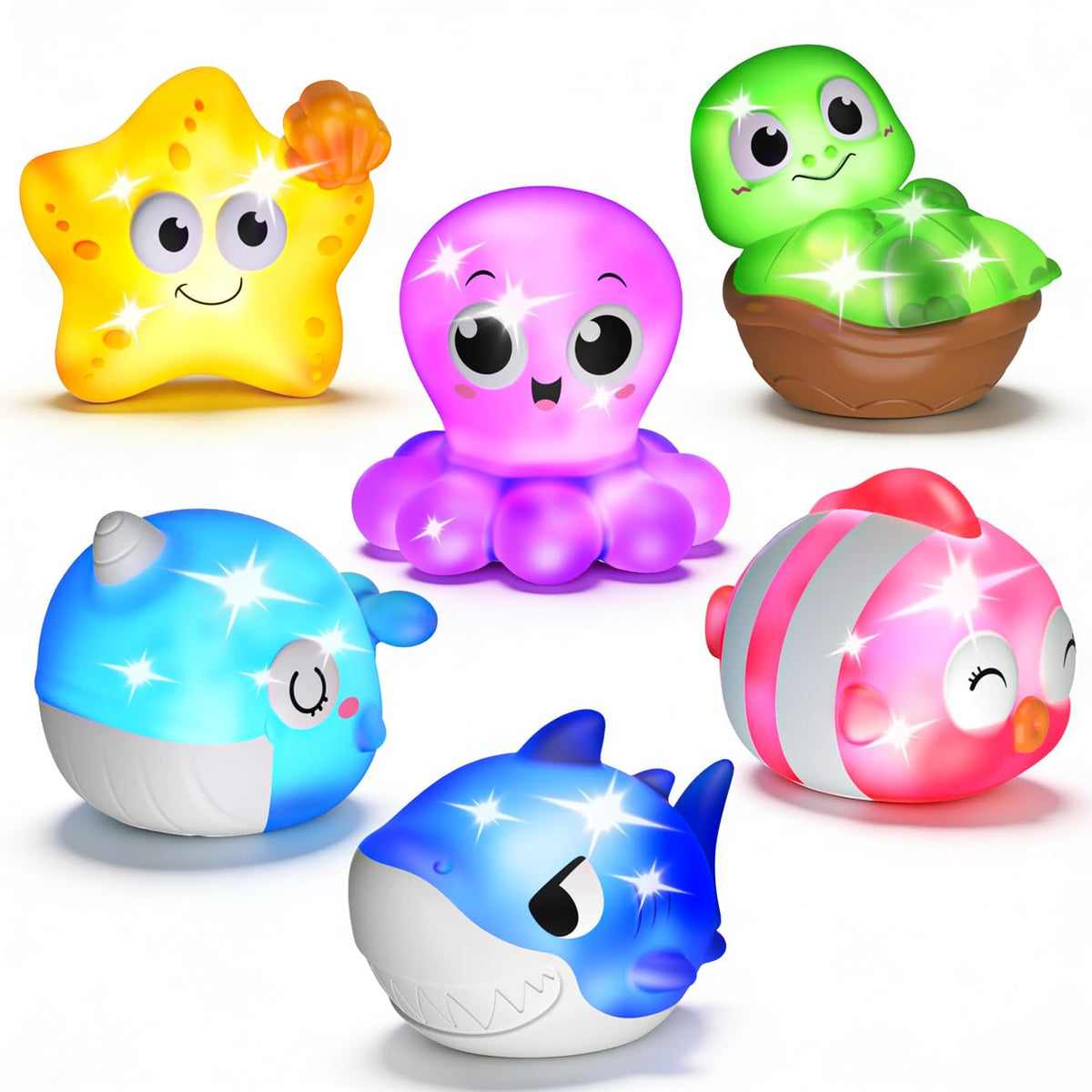 iValea sea animal octopus bath toy glows in water to spark curiosity during bath time