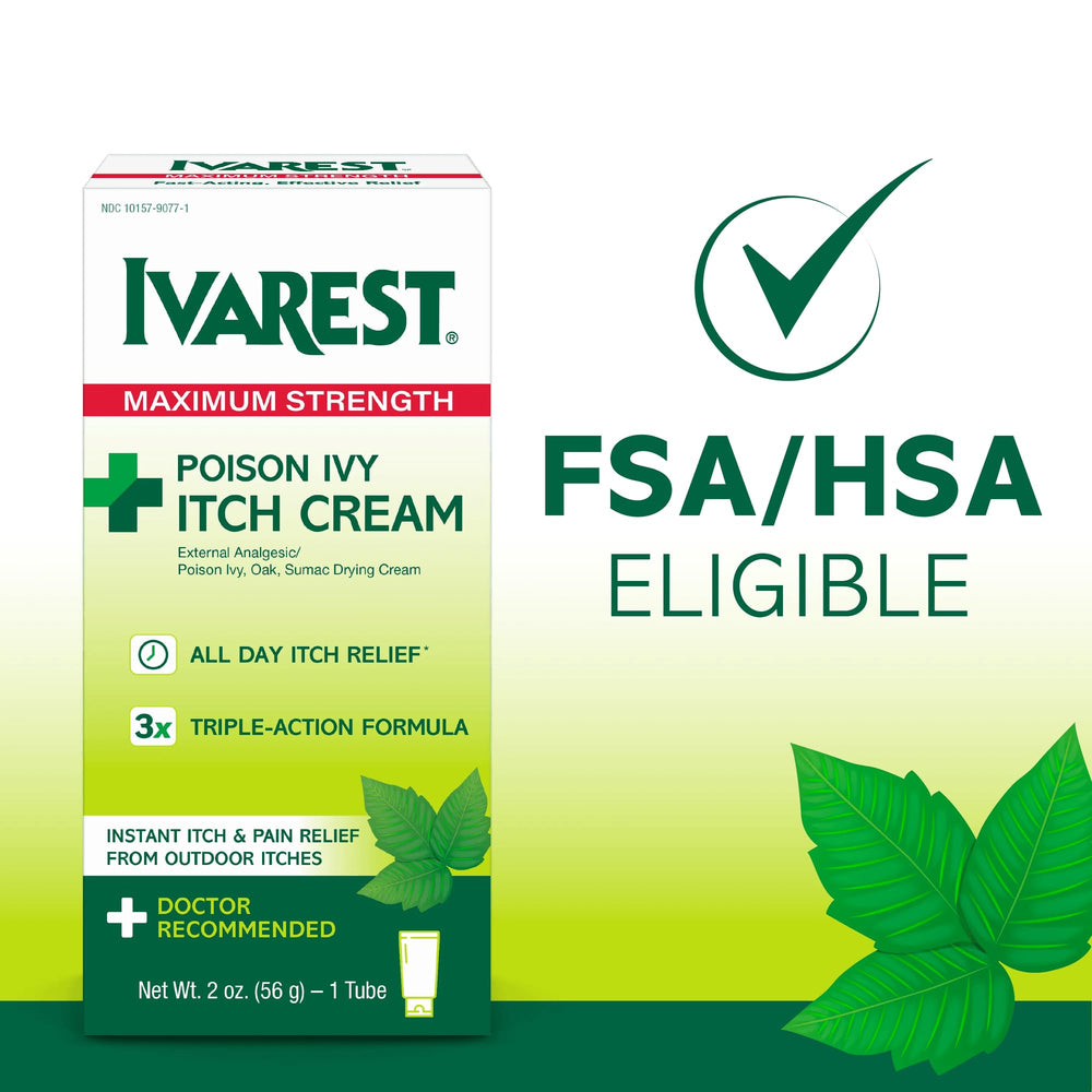 Ivarest dual-action formula label emphasizes itch relief and skin protection.