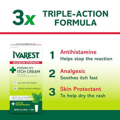 Ivarest maximum-strength label close-up signaling potent, prescription-free relief.