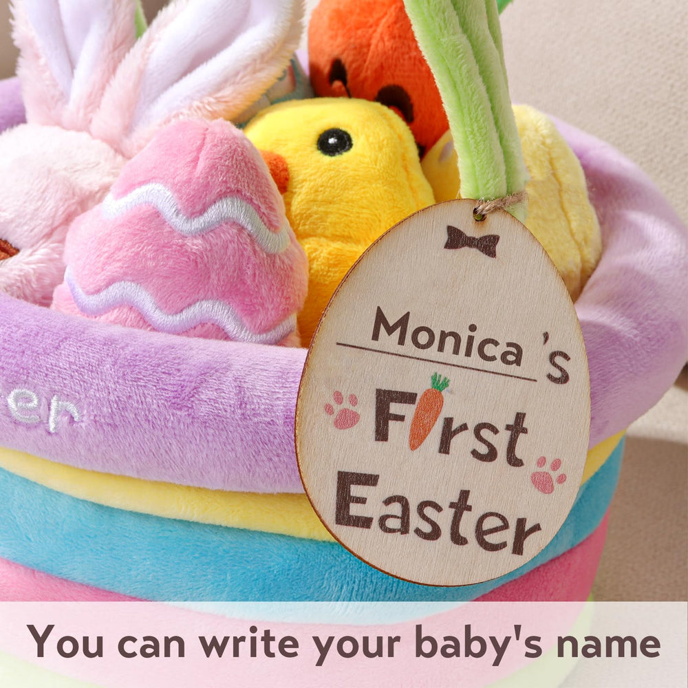 Ivenf Baby's First Easter Egg plush with rattle for responsive play