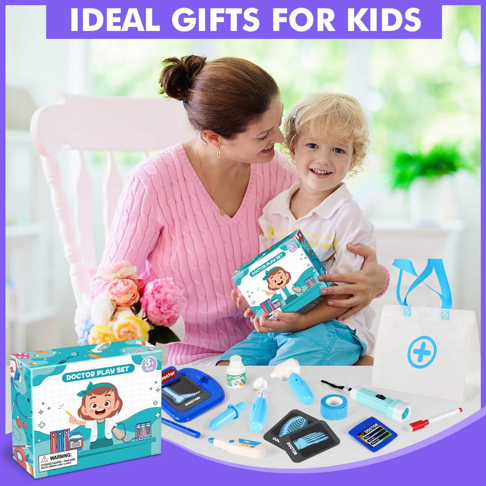 IVENRXIU storage bag for organized on-the-go doctor play