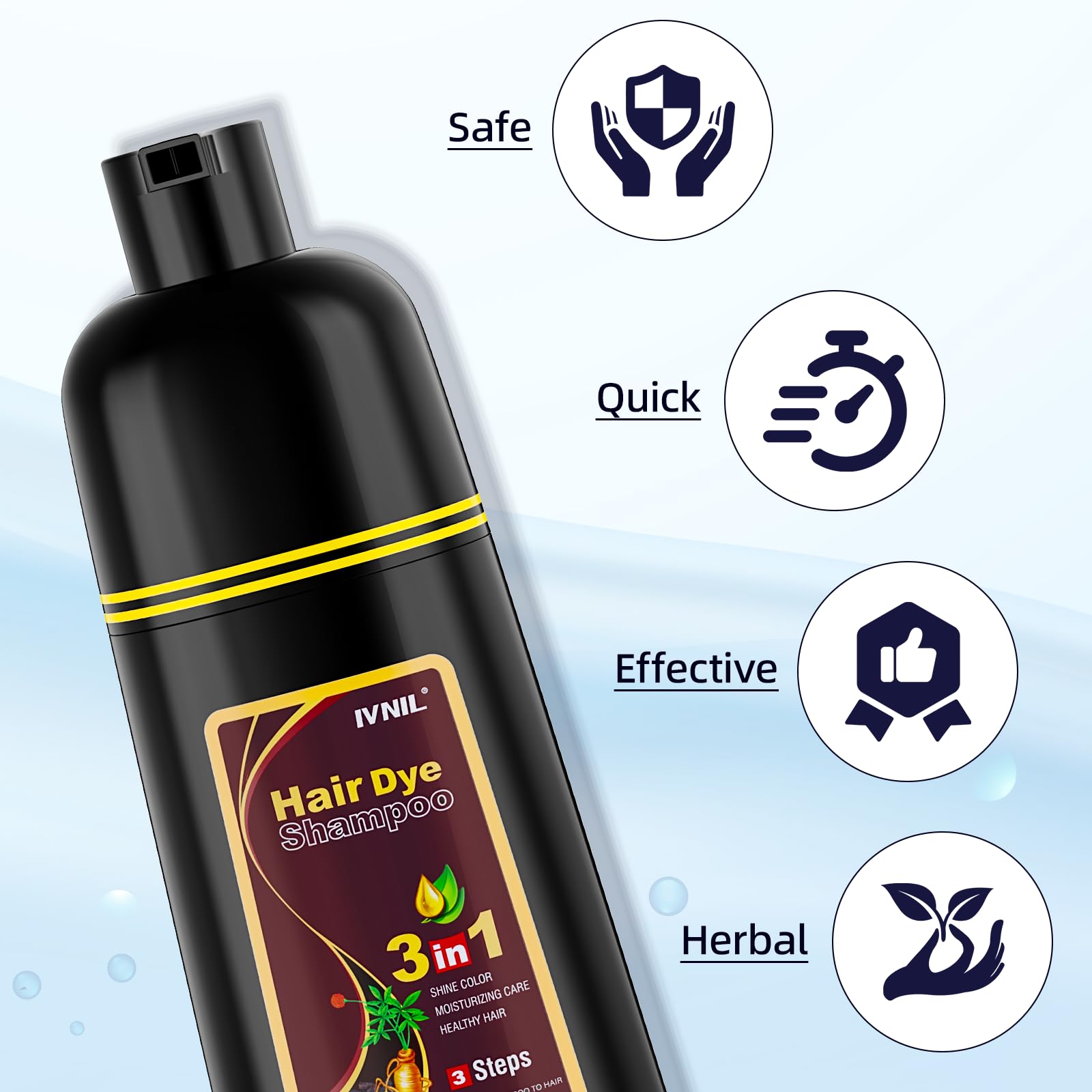 Ivnil easy-application hair dye shampoo demonstrated for quick use