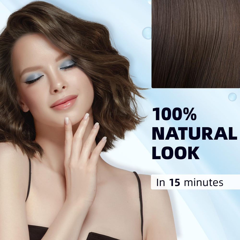 Ivnil gentle color shampoo delivering even brown tone on gray hair