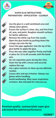 IVORIE fast-setting cyanoacrylate ideal for narrow slots and tight fits.