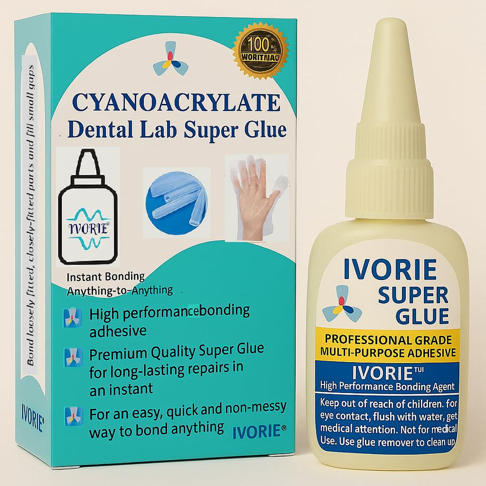 IVORIE glue and gloves package supports ready-to-use bonding sessions.