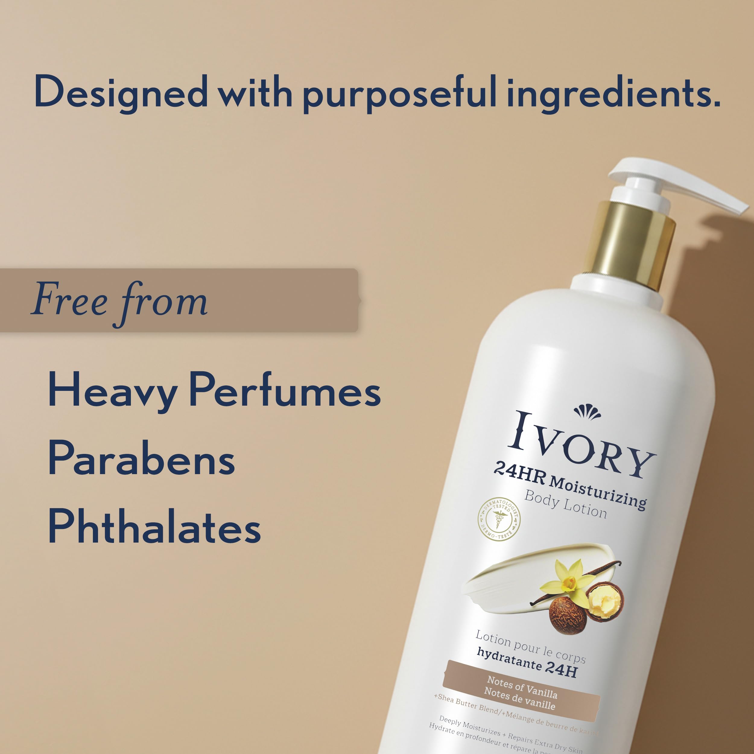 Ivory hand and body lotion free from heavy perfumes and irritants.