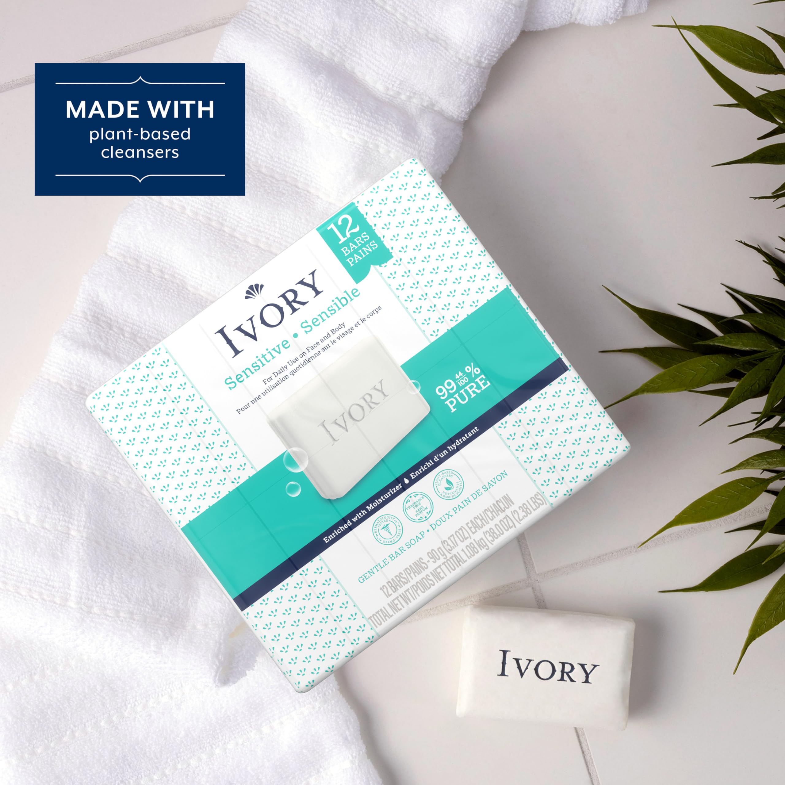 Fragrance-free label on Ivory Sensitive Bar Soap