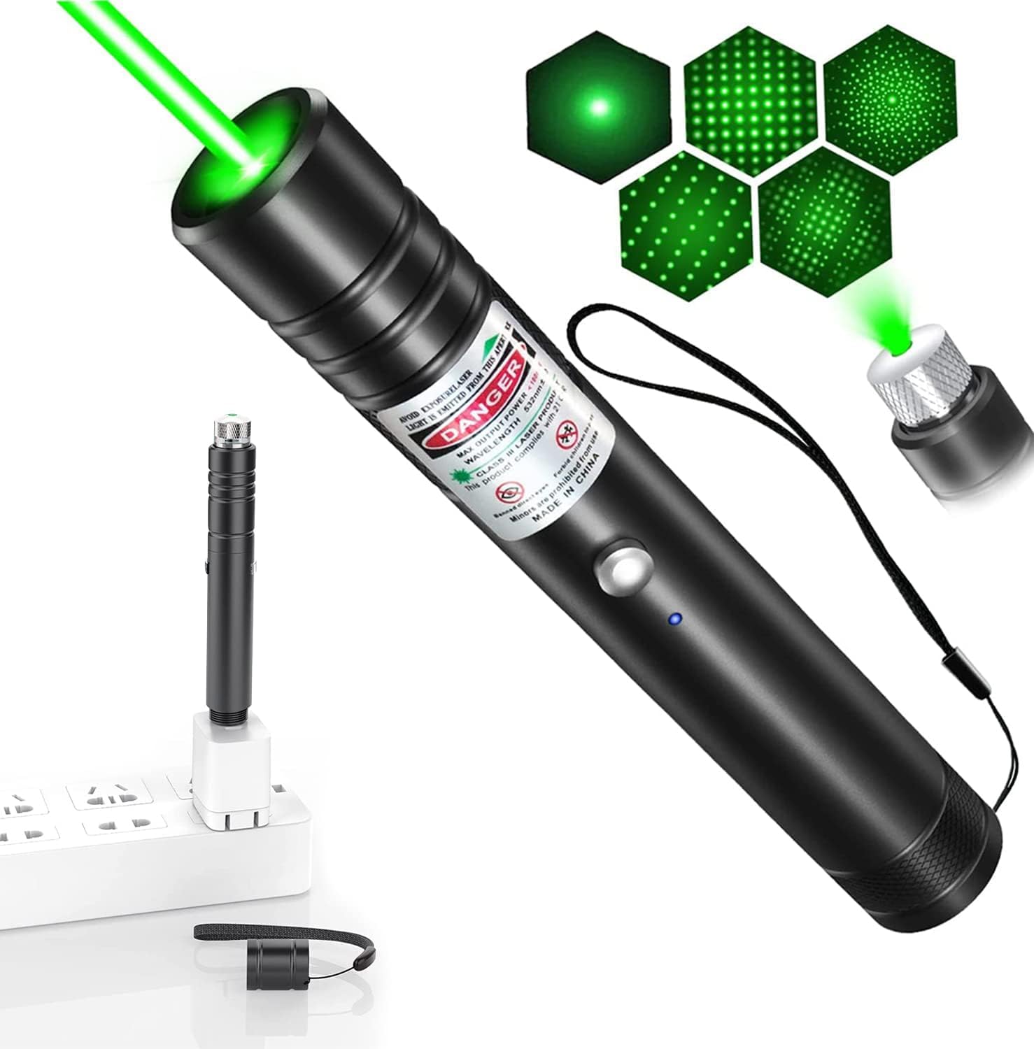 IVVTRYI laser pointer close-up highlighting compact handheld design for quick use.