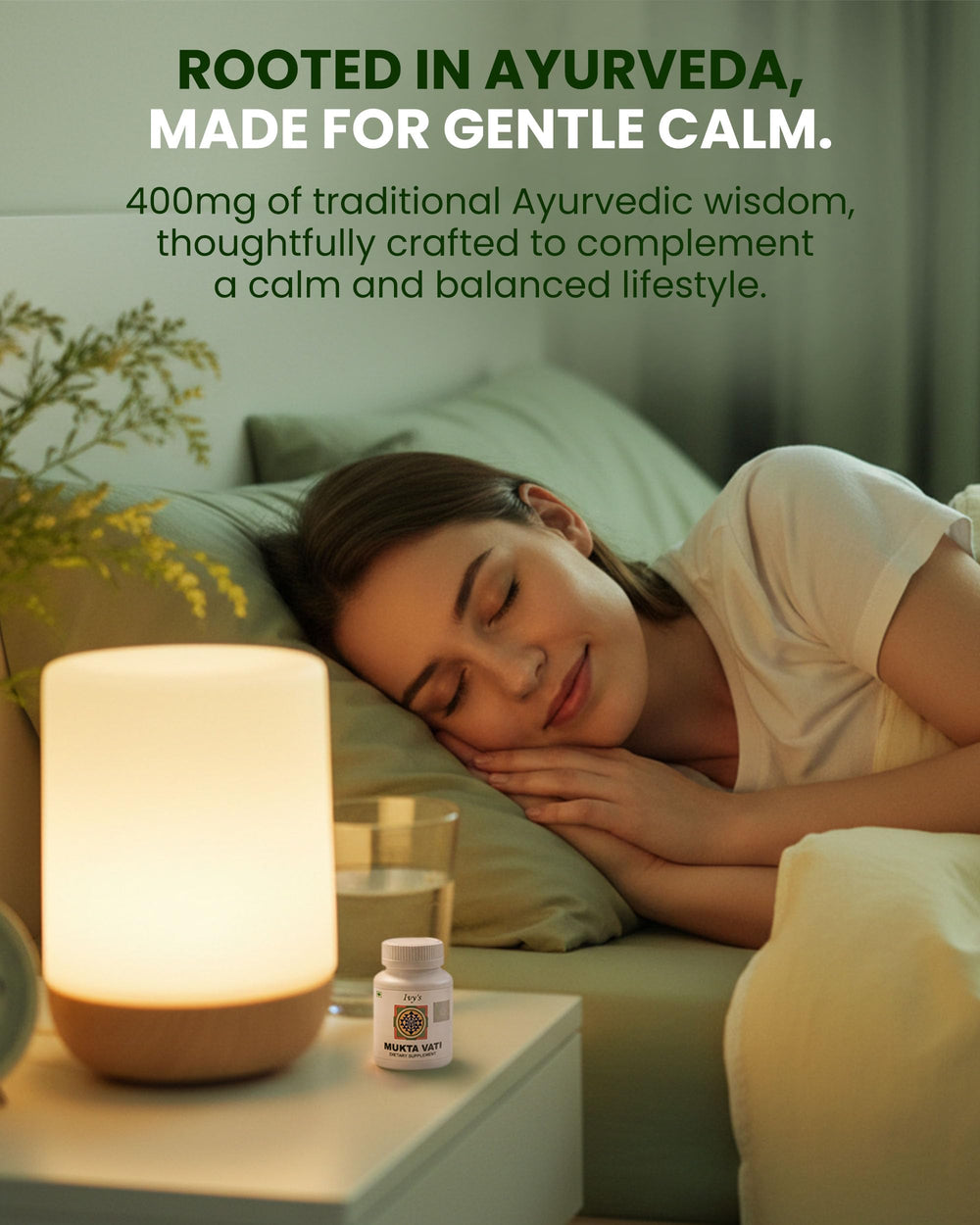 Compact bottle of Ivy's Mukta Vati with easy dispensing