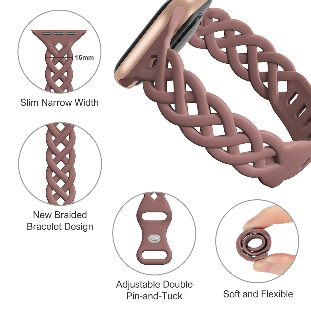 iWabcertoo braided lace design band adds elegant texture for stylish occasions.