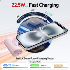 iwalk 5500mAh LED display shows remaining power at a glance
