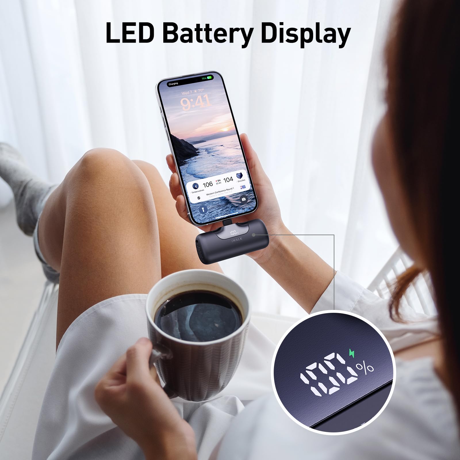 iWALK compact design ideal for pocket-friendly portable charging.