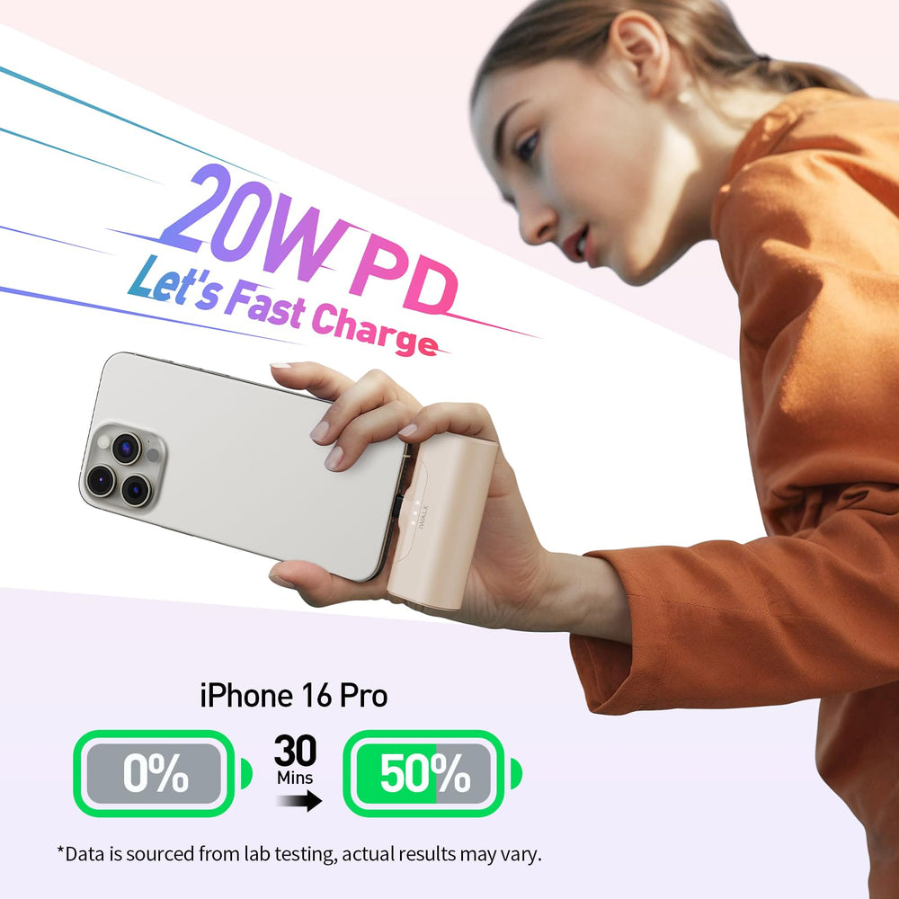 iWALK compact pocket-size charger fits easily in a purse or pocket