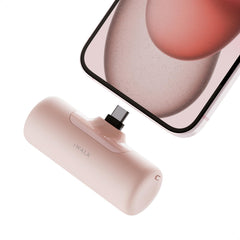 iWALK pink portable charger front view for on-the-go charging.