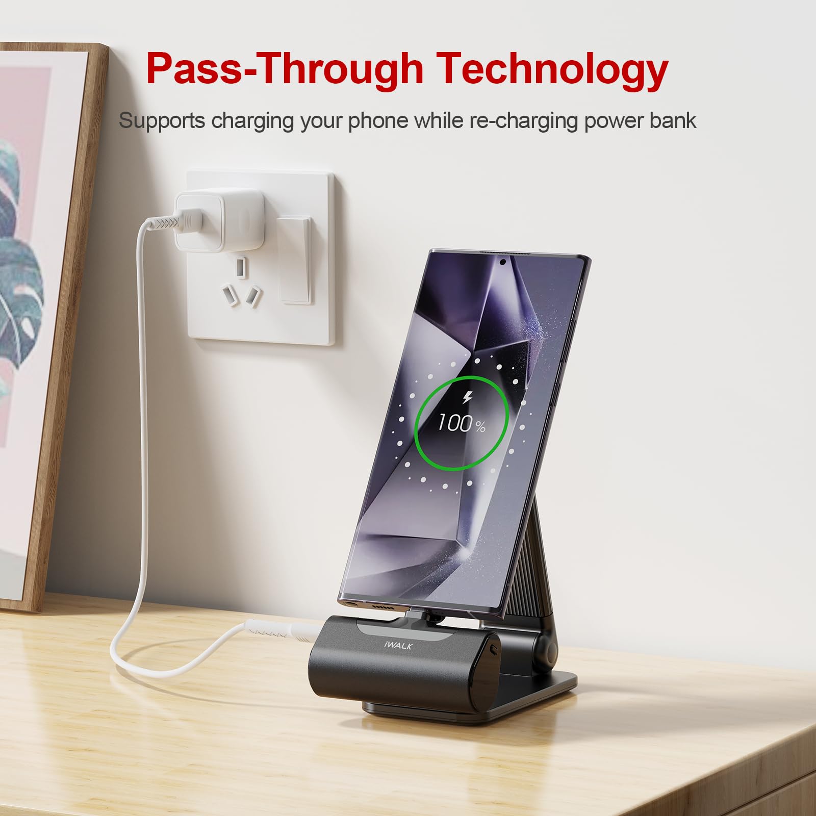 iWALK soft LED indicator glows softly to show charging status