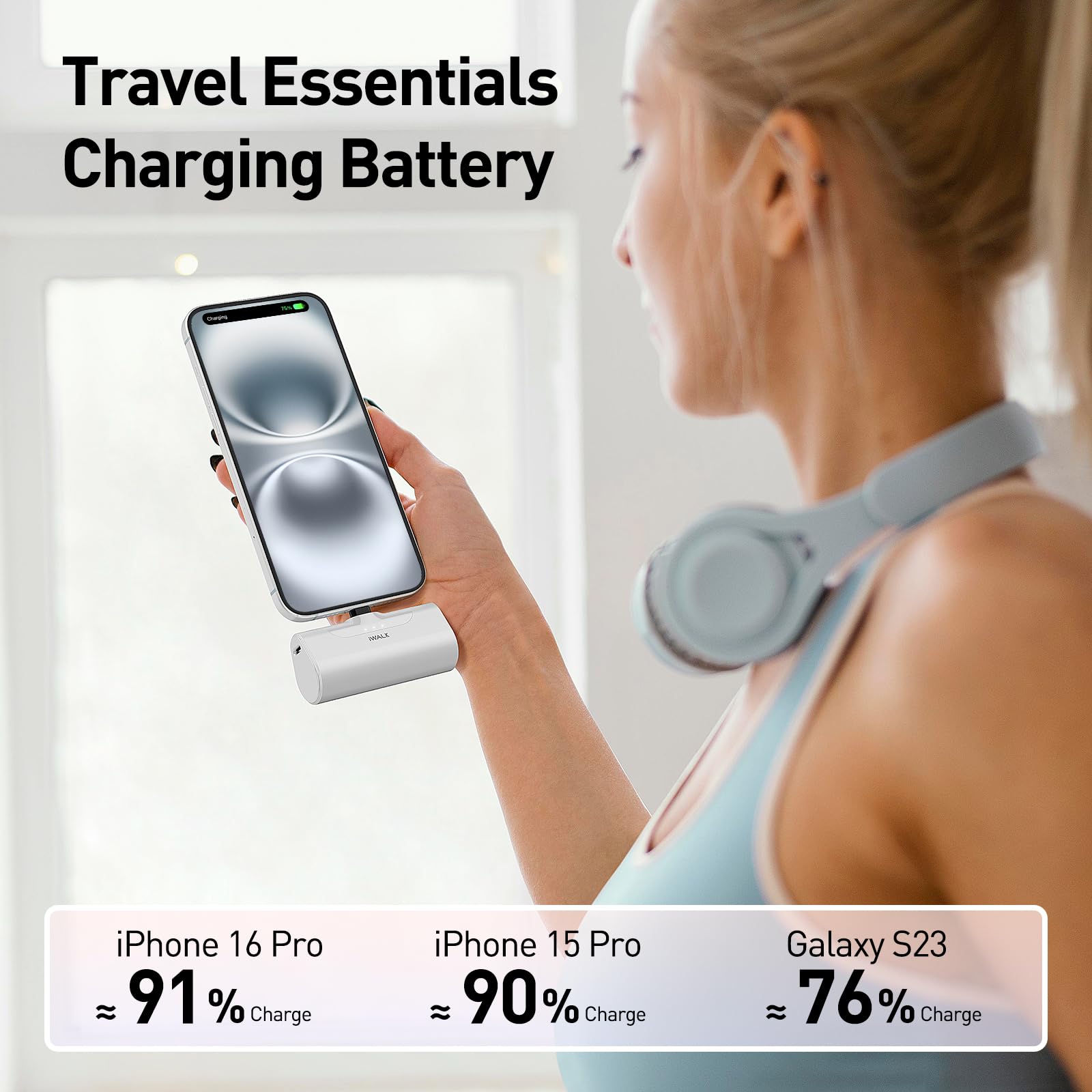 iWALK travel-friendly size makes it ideal for flights and outdoors.
