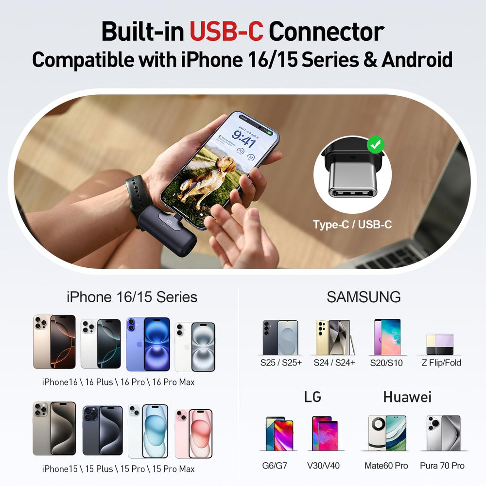 iWALK USB-C port enables 22.5W fast charging for compatible devices.