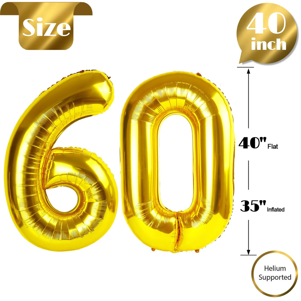 IWERP Gold 60 milestone balloon suitable for helium or air display.