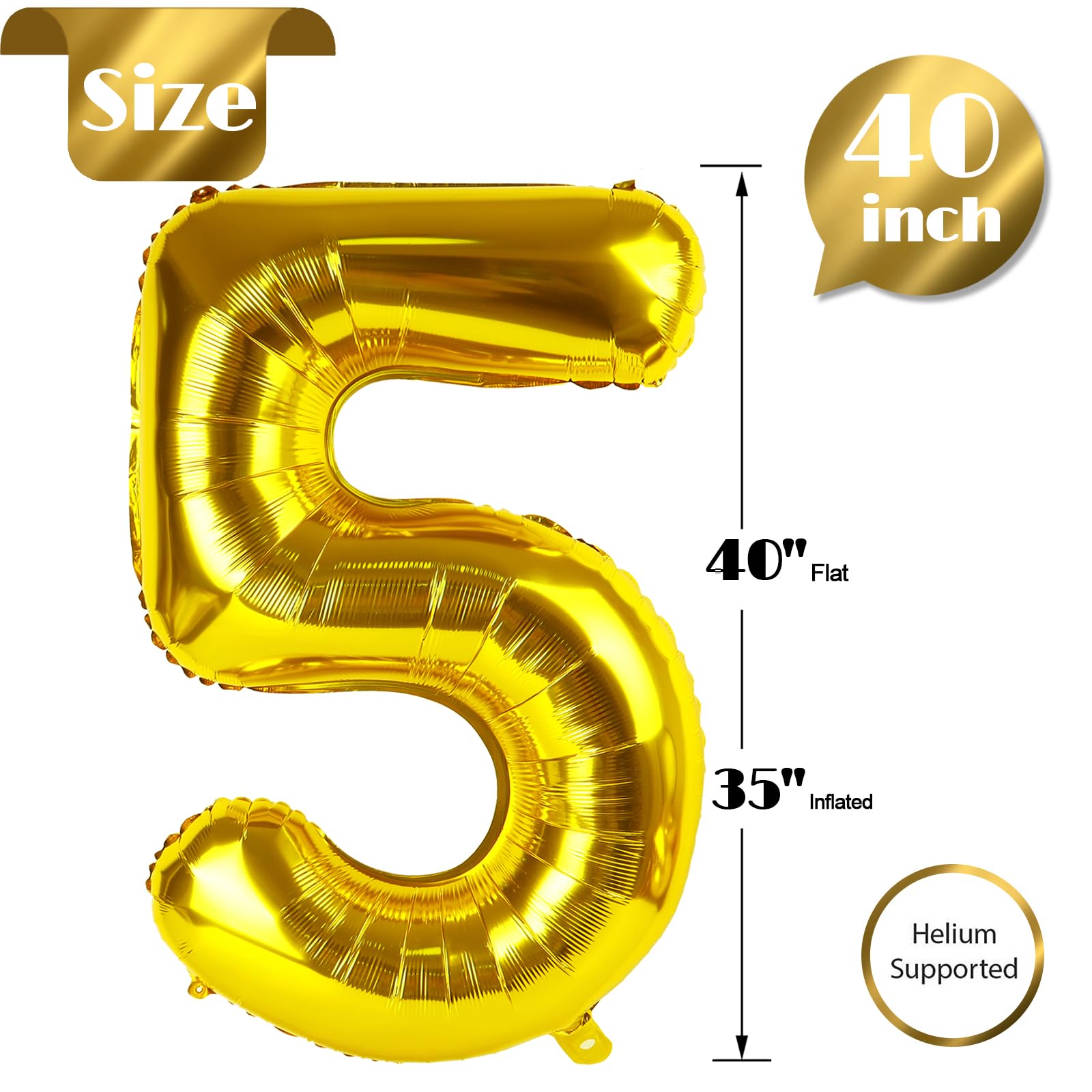 IWERP foil number balloon 5 for versatile birthday decoration