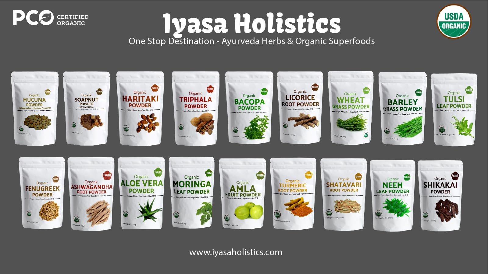 Iyasa Holistics vegan gluten-free licorice powder for pantry.