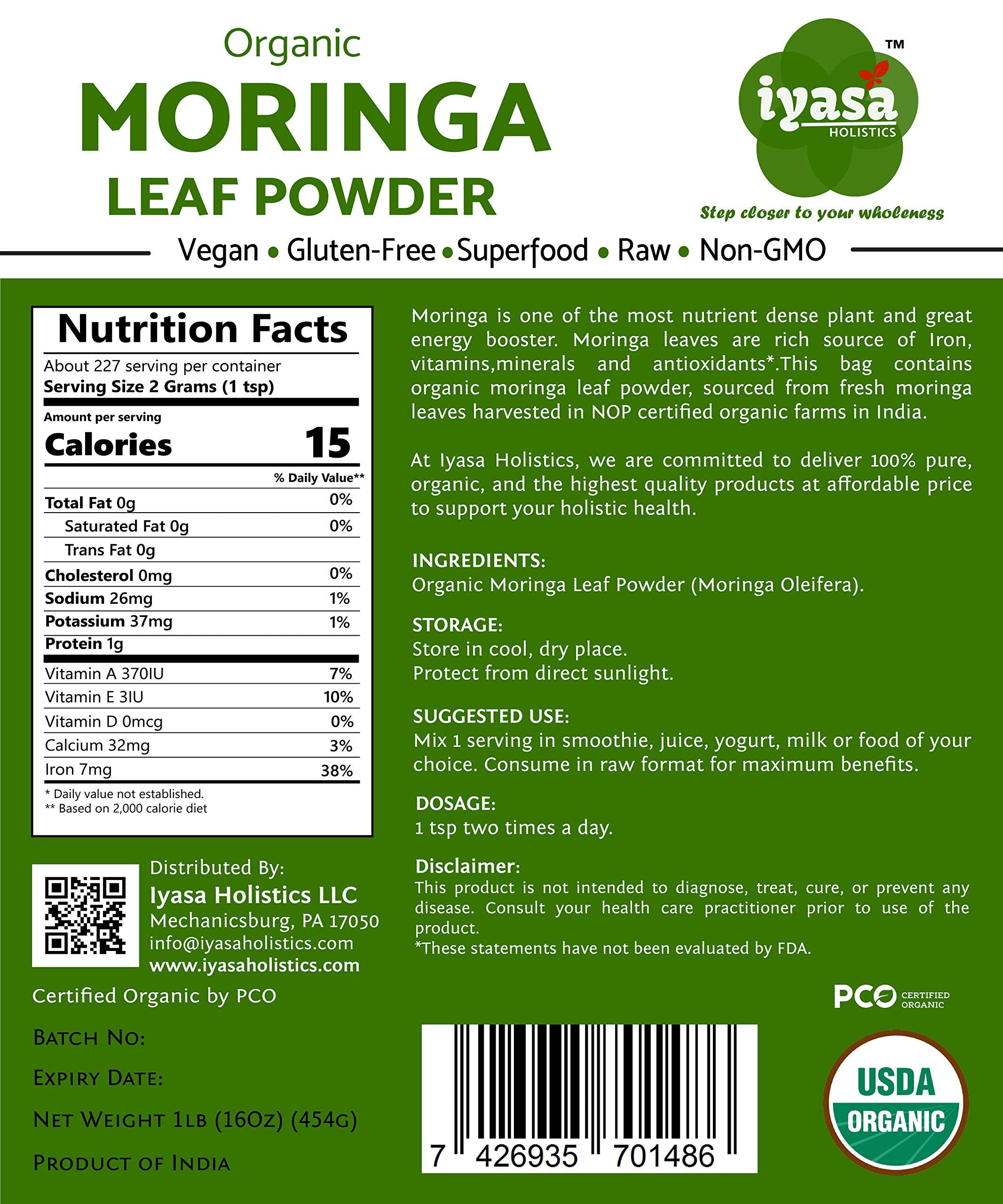 Iyasa Holistics moringa tea infusion ready for a calming brew.