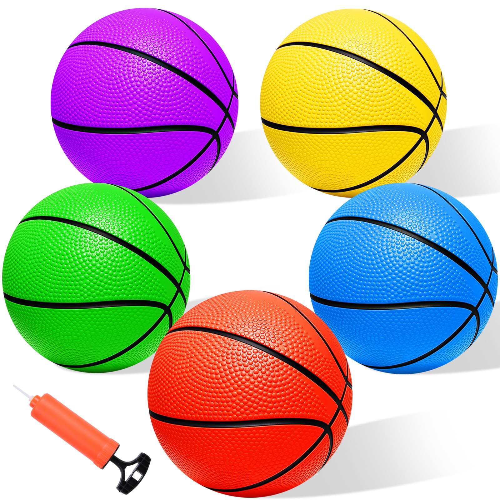 Iyoyo mini 6in basketball with pump for quick inflation and play